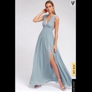 Lulus dusty blue dress.